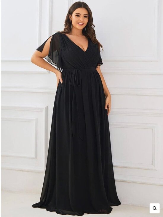 Ever Pretty Dresses & Skirts - NWT Ever Pretty ever LEORA Flowy Black Chiffon Bridesmaid Dress - plus size 22